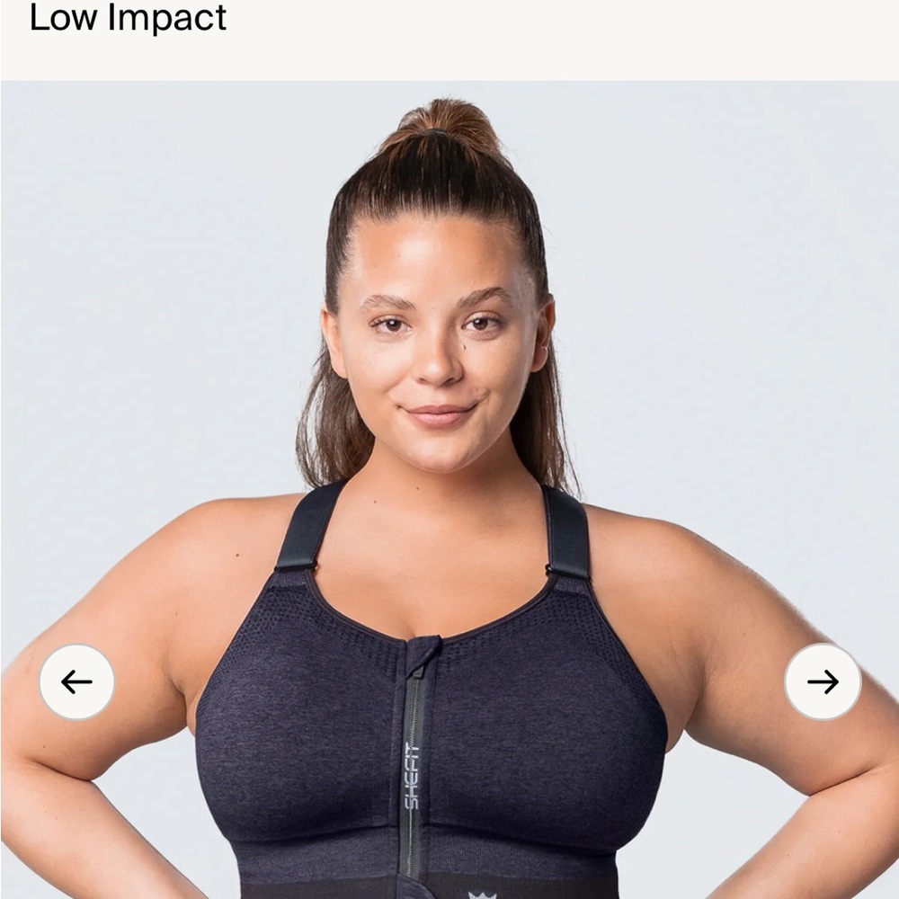 Light Pink Sports Bra with Front Zipper SHEFIT 4 luxe low impact
